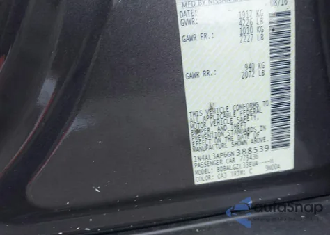 2016 Nissan Altima 2.5 S from USA, damaged, VIN 1N4AL3AP6GN388539